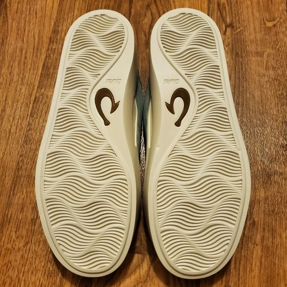 OluKai Boat Shoes Men 9 Tradewind Bamboo Green Textile Low Top Fishing New